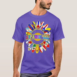 Hispanic Heritage Monat Latino Länder Flaggen Sonn T-Shirt