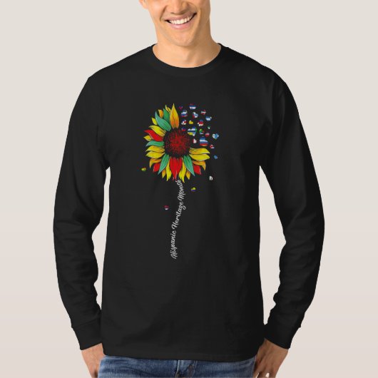 Hispanic Heritage Monat Sonnenblume Alle Länder T-Shirt (Vorderseite)