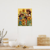 Hispanic Heritage Monat Sonnenblumen Mama Junge Poster (Küche)
