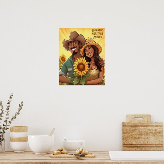 Hispanic Heritage Monat Sonnenblumen Poster (Küche)