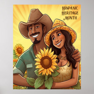Hispanic Heritage Monat Sonnenblumen Poster