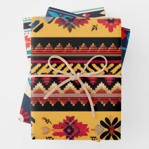 Hispanic Heritage Monte Folkloregie Gemustert Geschenkpapier Set
