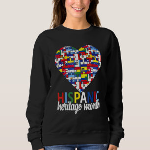 Hispanic Heritage Month Alle Länder Flaggen Herz  Sweatshirt