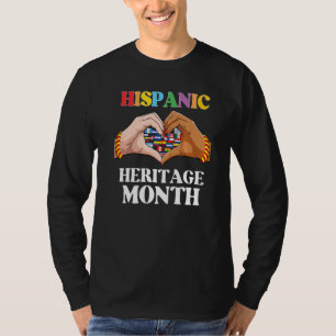 Hispanic Heritage Month Alle Länder Herz Hand Lat T-Shirt