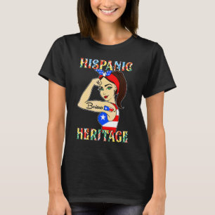 Hispanic Heritage Month Boricua Puerto Rico Flagge T-Shirt