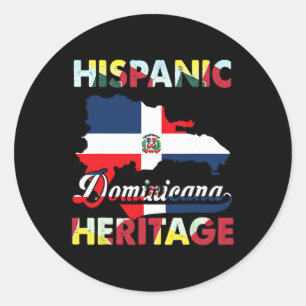 Hispanic Heritage Month Dominikanische Republik Fl Runder Aufkleber