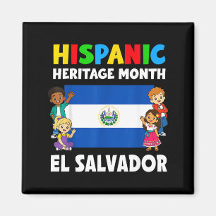 Hispanic Heritage Month El Salvador Flag Jungen Magnet