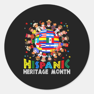 Hispanic Heritage Month Erde Kind Lateinamerikanis Runder Aufkleber