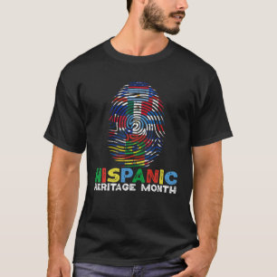 Hispanic Heritage Month Fingerabdruck Lateinamerik T-Shirt