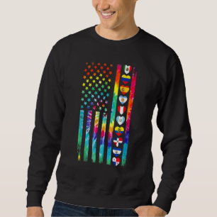 Hispanic Heritage Month Flaggen Tie Dye Stolz Lati Sweatshirt