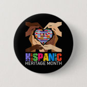 Hispanic Heritage Month Hände Herz Button (Vorderseite)