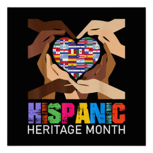 Hispanic Heritage Month Hände Herz Poster