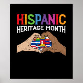 Hispanic Heritage Month Hands Herzflags Poster (Vorne)
