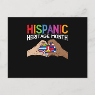 Hispanic Heritage Month Hands Herzflags Postkarte