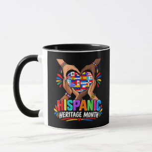 Hispanic Heritage Month Herz Hände Flaggen Einheit Tasse