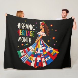 Hispanic Heritage Month Lateinamerikanische Länder Fleecedecke
