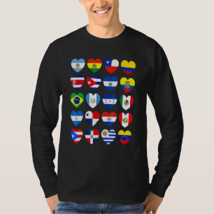 Hispanic Heritage Month Latino Alle Länder Herz T-Shirt