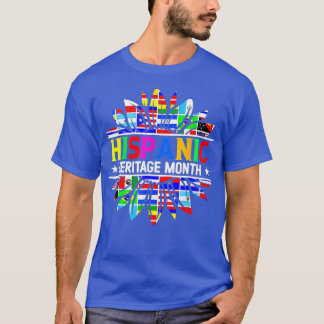 Hispanic Heritage Month Latino Countries Flags Sun T-Shirt