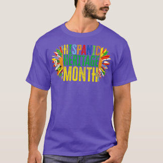 Hispanic Heritage Month Latino Countries Flags Sun T-Shirt