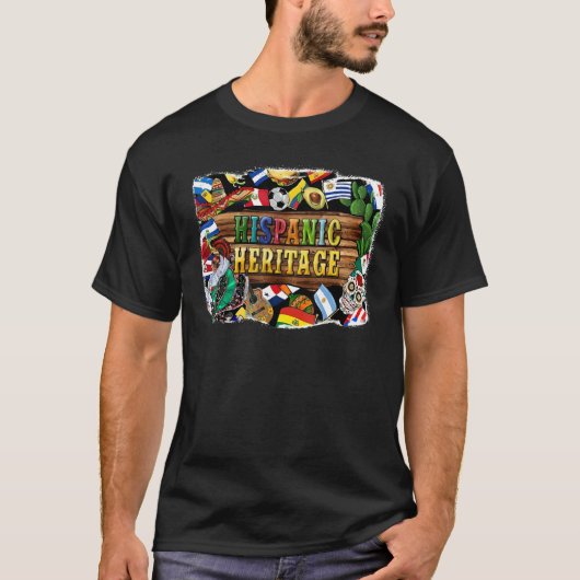 Hispanic Heritage Month National Latino Countries T-Shirt (Vorderseite)