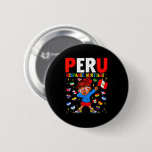 Hispanic Heritage Month Peru-Flagge Peruanisches M Button (Vorne & Hinten)