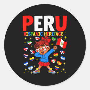 Hispanic Heritage Month Peru-Flagge Peruanisches M Runder Aufkleber