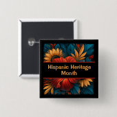 Hispanic Heritage Month Quadratischer Pinback Button (Vorne & Hinten)