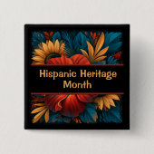 Hispanic Heritage Month Quadratischer Pinback Button (Vorderseite)