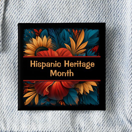 Hispanic Heritage Month Quadratischer Pinback Button