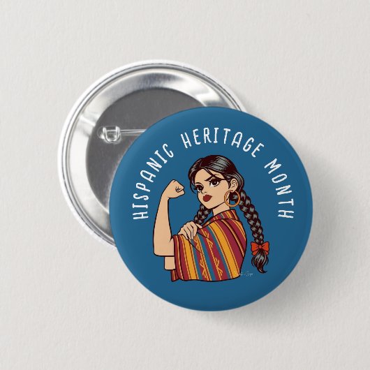 Hispanic Heritage Month Sarape Button (Vorne & Hinten)