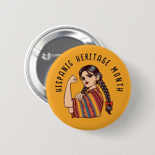 Hispanic Heritage Month Sarape Button (Vorne & Hinten)
