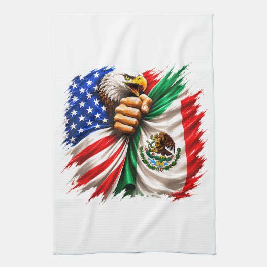 Hispanic Heritage Month USA Mexiko-Flagge Geschirrtuch (Vertikal)