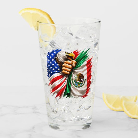 Hispanic Heritage Month USA Mexiko-Flagge Glas (Vorderseite Ice)