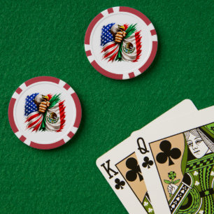 Hispanic Heritage Month USA Mexiko-Flagge Pokerchips