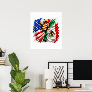 Hispanic Heritage Month USA Mexiko-Flagge Poster