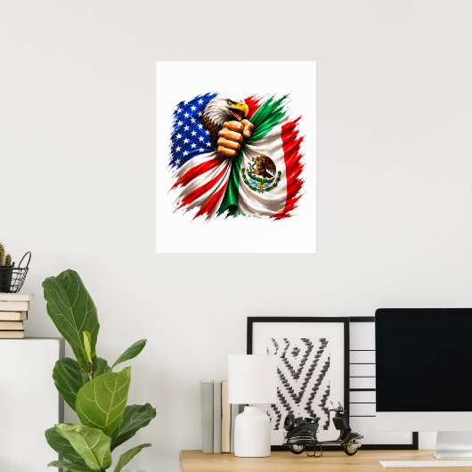 Hispanic Heritage Month USA Mexiko-Flagge Poster (Heimbüro)