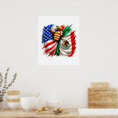Hispanic Heritage Month USA Mexiko-Flagge Poster (Küche)