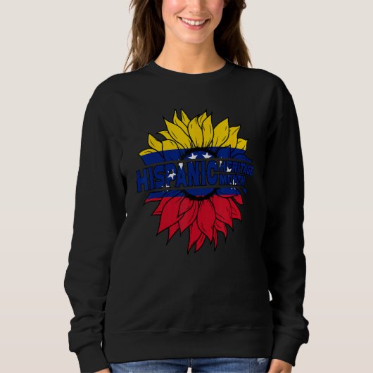 Hispanic Heritage Month Venezuela Flag Sunflower P Sweatshirt (Vorderseite)