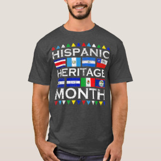 Hispanic Heritage Month Vintage Latino Countries F T-Shirt