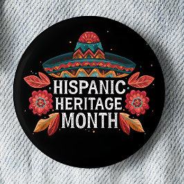 Hispanic Heritage Month Volkskunst Sombrero Pinbac Button