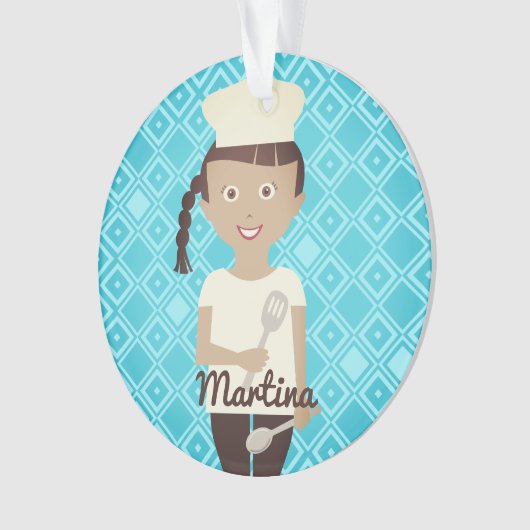 Hispanic-Koch, der Spatel personalisiert Ornament (Vorderseite)