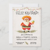 Hispanic Mexican Santa Claus Feliz Navidad Party Einladung (Vorderseite)