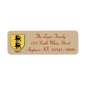 Hispanic Nachname Lopez Heraldic Shield (Vorne)