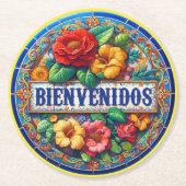 Hispanic Südwest WELCOME Runder Pappuntersetzer (Vorderseite)