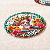 Hispanic Südwest WELCOME Runder Pappuntersetzer (Angewinkelt)