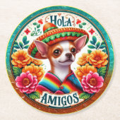 Hispanic Südwest WELCOME Runder Pappuntersetzer (Vorderseite)