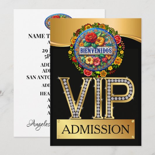 Hispanic Welcome VIP Admission Einladung (Vorne/Hinten)