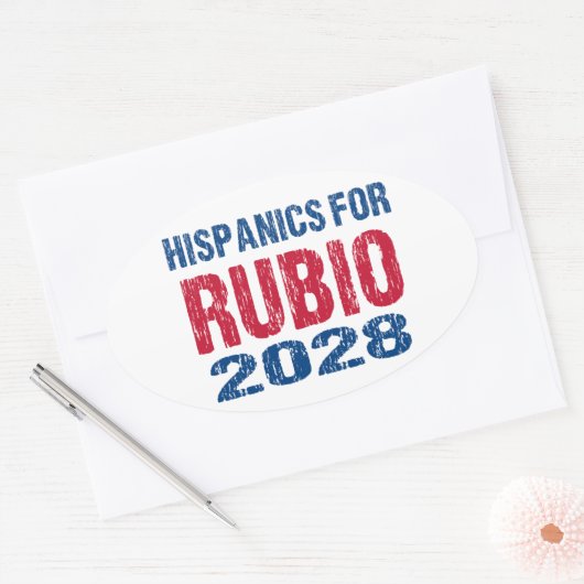 Hispanics for Rubio 2028 Ovaler Aufkleber (Umschlag)