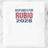 Hispanics for Rubio 2028 Ovaler Aufkleber (Tasche)