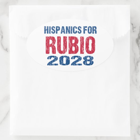 Hispanics for Rubio 2028 Ovaler Aufkleber (Tasche)